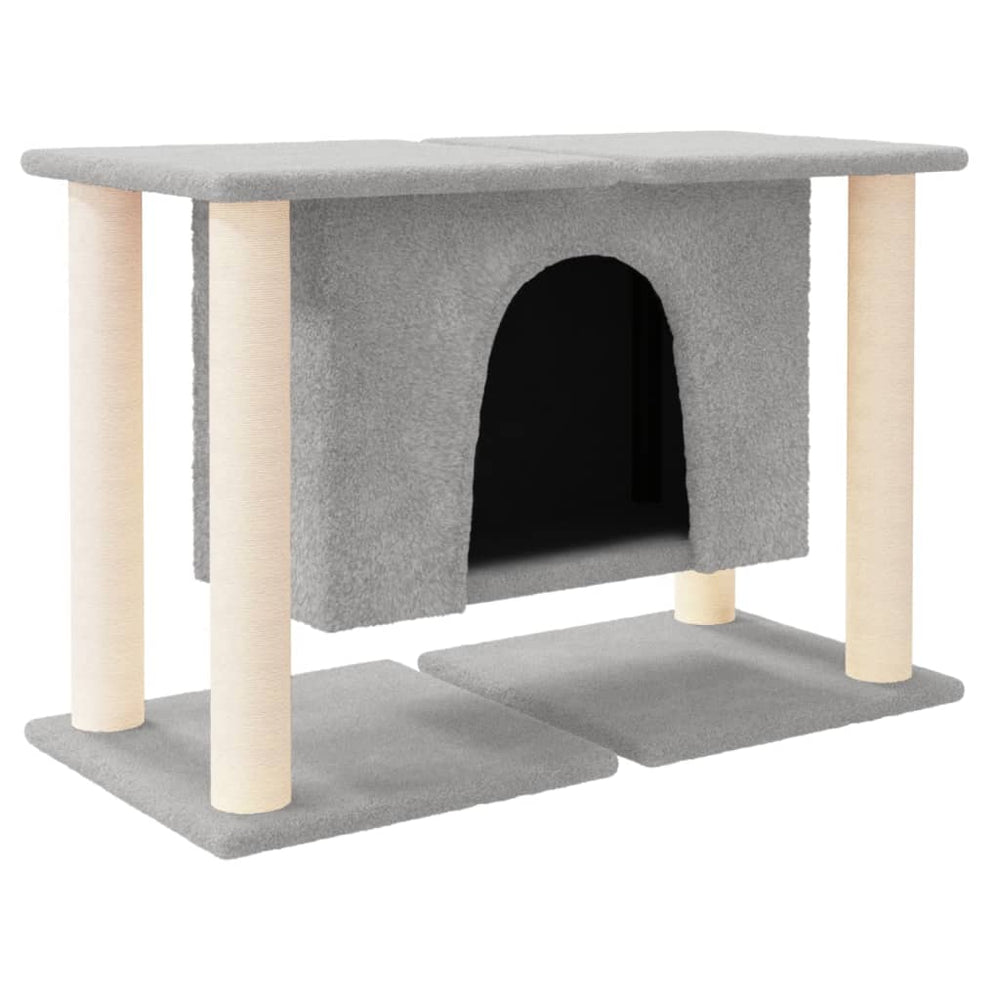 vidaXL Cat Tree with Sisal Scratching Posts Light Gray 50 cm