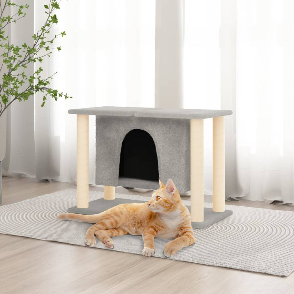 vidaXL Cat Tree with Sisal Scratching Posts Light Gray 50 cm