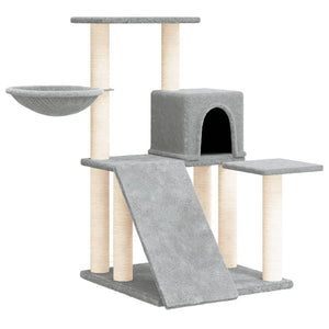 vidaXL Cat Tree with Sisal Scratching Posts Light Grey 82 cm