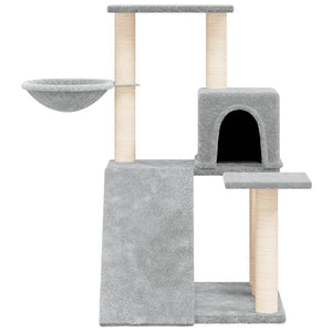 vidaXL Cat Tree with Sisal Scratching Posts Light Grey 82 cm