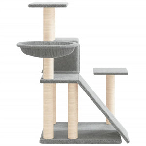 vidaXL Cat Tree with Sisal Scratching Posts Light Grey 82 cm