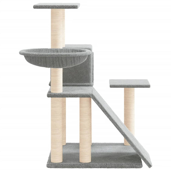 vidaXL Cat Tree with Sisal Scratching Posts Light Grey 82 cm