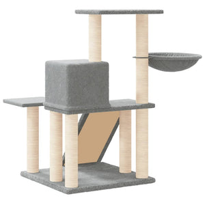 vidaXL Cat Tree with Sisal Scratching Posts Light Grey 82 cm