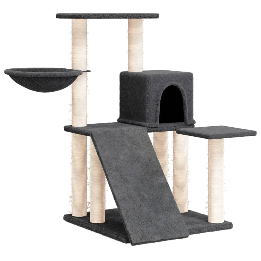 vidaXL Cat Tree with Sisal Scratching Posts Dark Grey 82 cm
