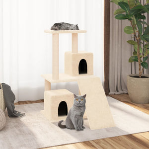vidaXL Cat Tree with Sisal Scratching Posts Cream 82 cm