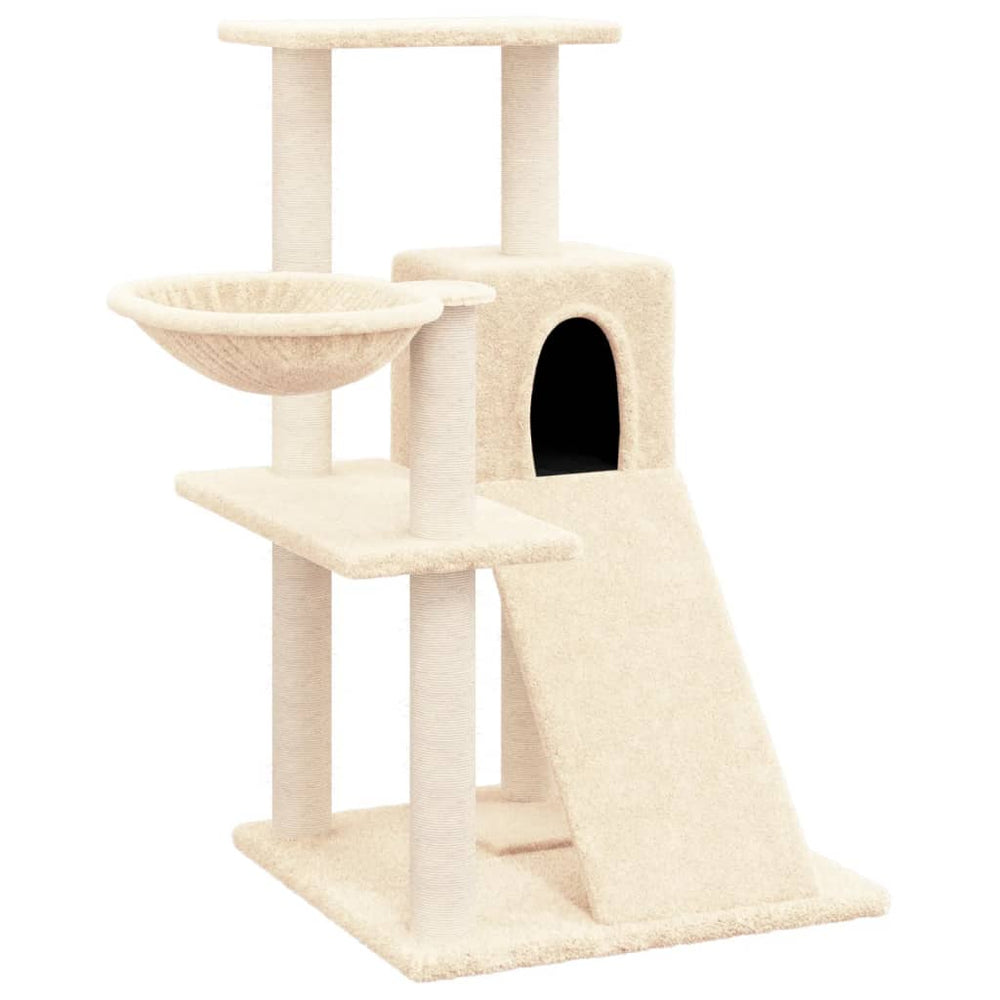 vidaXL Cat Tree with Sisal Scratching Posts Cream 82 cm
