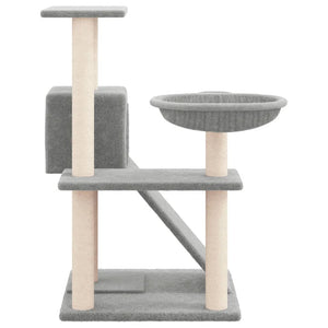 vidaXL Cat Tree with Sisal Scratching Posts Light Grey 82 cm