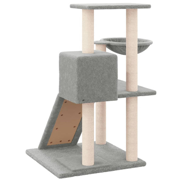 vidaXL Cat Tree with Sisal Scratching Posts Light Grey 82 cm