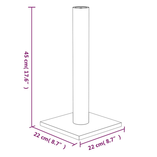 vidaXL Scratching Post Light Grey 22x22x45 cm