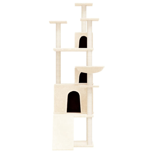 vidaXL Cat Tree with Sisal Scratching Posts Cream 175 cm