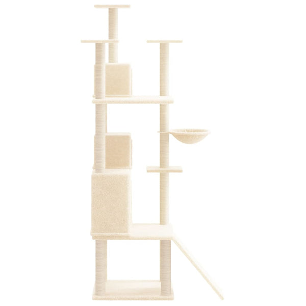 vidaXL Cat Tree with Sisal Scratching Posts Cream 175 cm