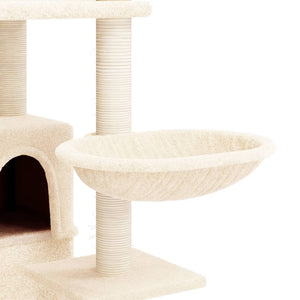 vidaXL Cat Tree with Sisal Scratching Posts Cream 175 cm