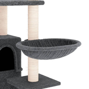 vidaXL Cat Tree with Sisal Scratching Posts Dark Grey 175 cm