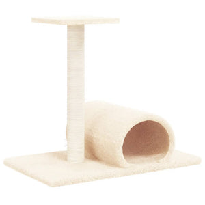 vidaXL Cat Tree with Tunnel Cream 60x34.5x50 cm