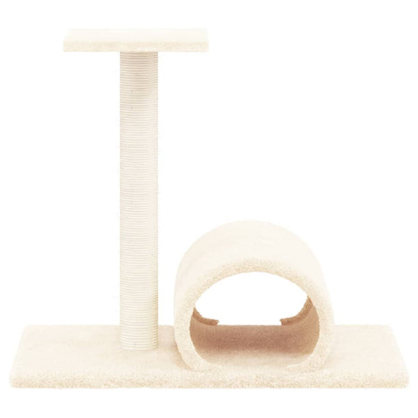 vidaXL Cat Tree with Tunnel Cream 60x34.5x50 cm