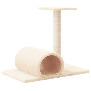 vidaXL Cat Tree with Tunnel Cream 60x34.5x50 cm