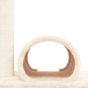 vidaXL Cat Tree with Tunnel Cream 60x34.5x50 cm