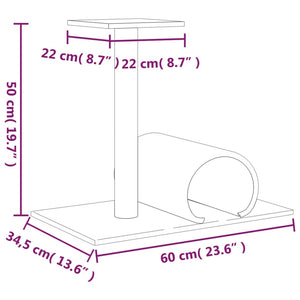 vidaXL Cat Tree with Tunnel Cream 60x34.5x50 cm