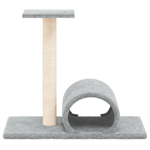 vidaXL Cat Tree with Tunnel Light Grey 60x34.5x50 cm