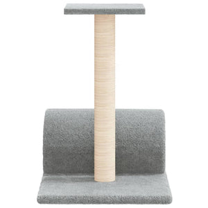 vidaXL Cat Tree with Tunnel Light Grey 60x34.5x50 cm