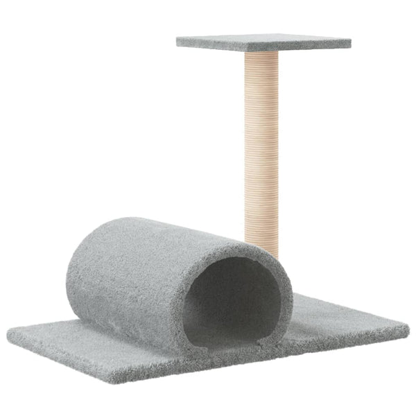 vidaXL Cat Tree with Tunnel Light Grey 60x34.5x50 cm