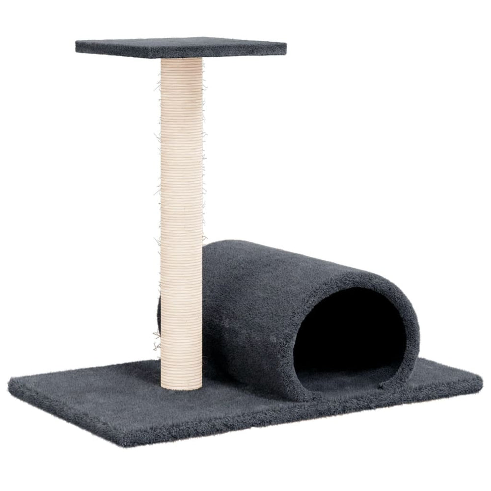 vidaXL Cat Tree with Tunnel Dark Grey 60x34.5x50 cm