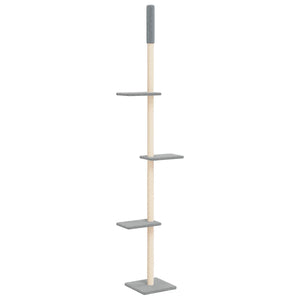 vidaXL Floor-to-Ceiling Cat Tree Light Grey 267.5-297.5 cm