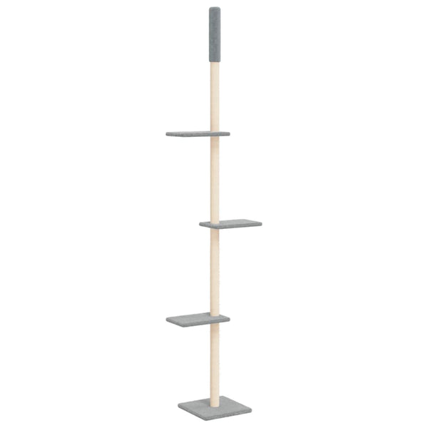vidaXL Floor-to-Ceiling Cat Tree Light Grey 267.5-297.5 cm