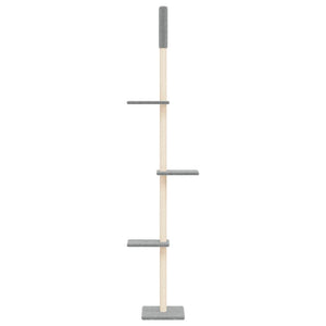 vidaXL Floor-to-Ceiling Cat Tree Light Grey 267.5-297.5 cm