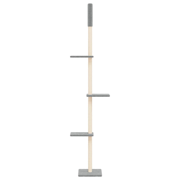 vidaXL Floor-to-Ceiling Cat Tree Light Grey 267.5-297.5 cm