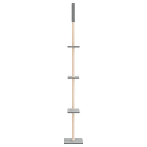 vidaXL Floor-to-Ceiling Cat Tree Light Grey 267.5-297.5 cm