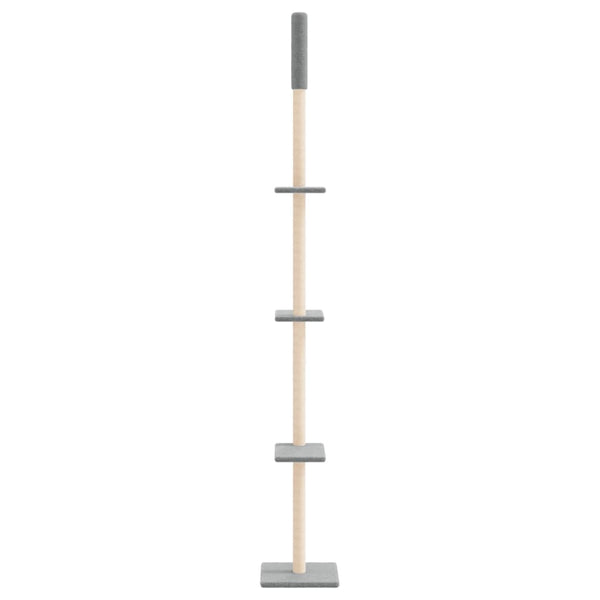 vidaXL Floor-to-Ceiling Cat Tree Light Grey 267.5-297.5 cm