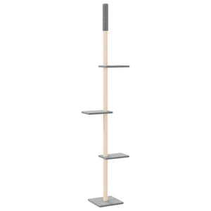 vidaXL Floor-to-Ceiling Cat Tree Light Grey 267.5-297.5 cm