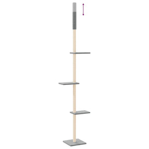 vidaXL Floor-to-Ceiling Cat Tree Light Grey 267.5-297.5 cm