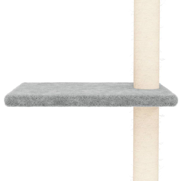 vidaXL Floor-to-Ceiling Cat Tree Light Grey 267.5-297.5 cm