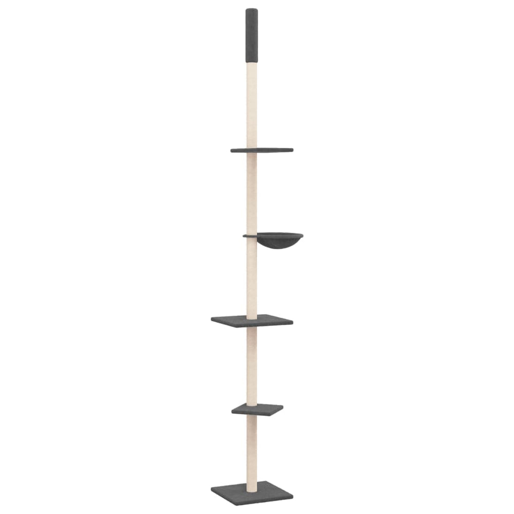 vidaXL Floor-to-Ceiling Cat Tree Dark Grey 263.5-289.5 cm