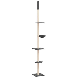 vidaXL Floor-to-Ceiling Cat Tree Dark Grey 263.5-289.5 cm