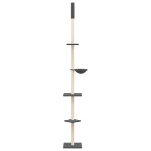 vidaXL Floor-to-Ceiling Cat Tree Dark Grey 263.5-289.5 cm
