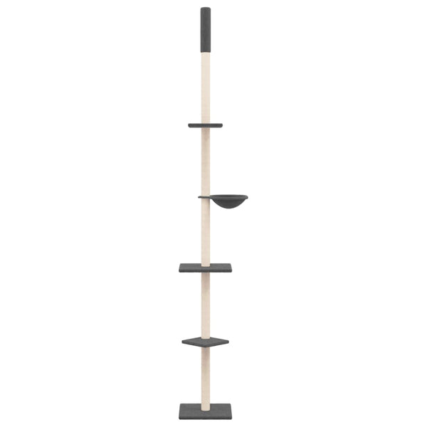 vidaXL Floor-to-Ceiling Cat Tree Dark Grey 263.5-289.5 cm