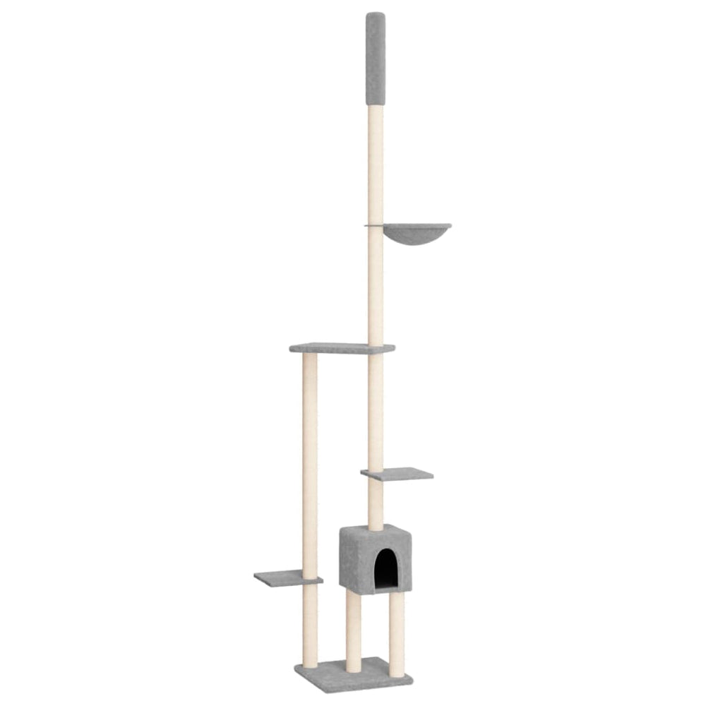vidaXL Ceiling-High Cat Scratching Post Light Gray 258.5-284.5 cm