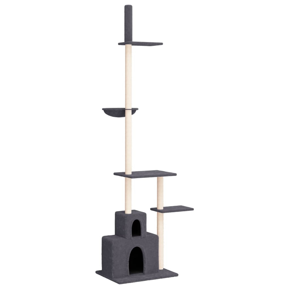 vidaXL Cat Tree Floor-to-Ceiling Dark Grey 250.5-276.5 cm