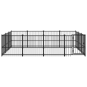vidaXL Outdoor Dog Kennel Steel 11.58 m²
