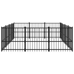 vidaXL Outdoor Dog Kennel Steel 11.58 m²