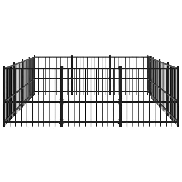vidaXL Outdoor Dog Kennel Steel 11.58 m²