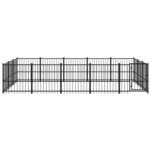 vidaXL Outdoor Dog Kennel Steel 14.11 m²