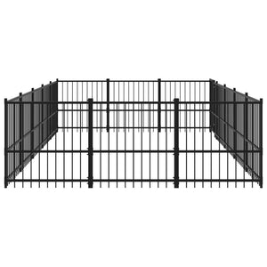 vidaXL Outdoor Dog Kennel Steel 14.11 m²