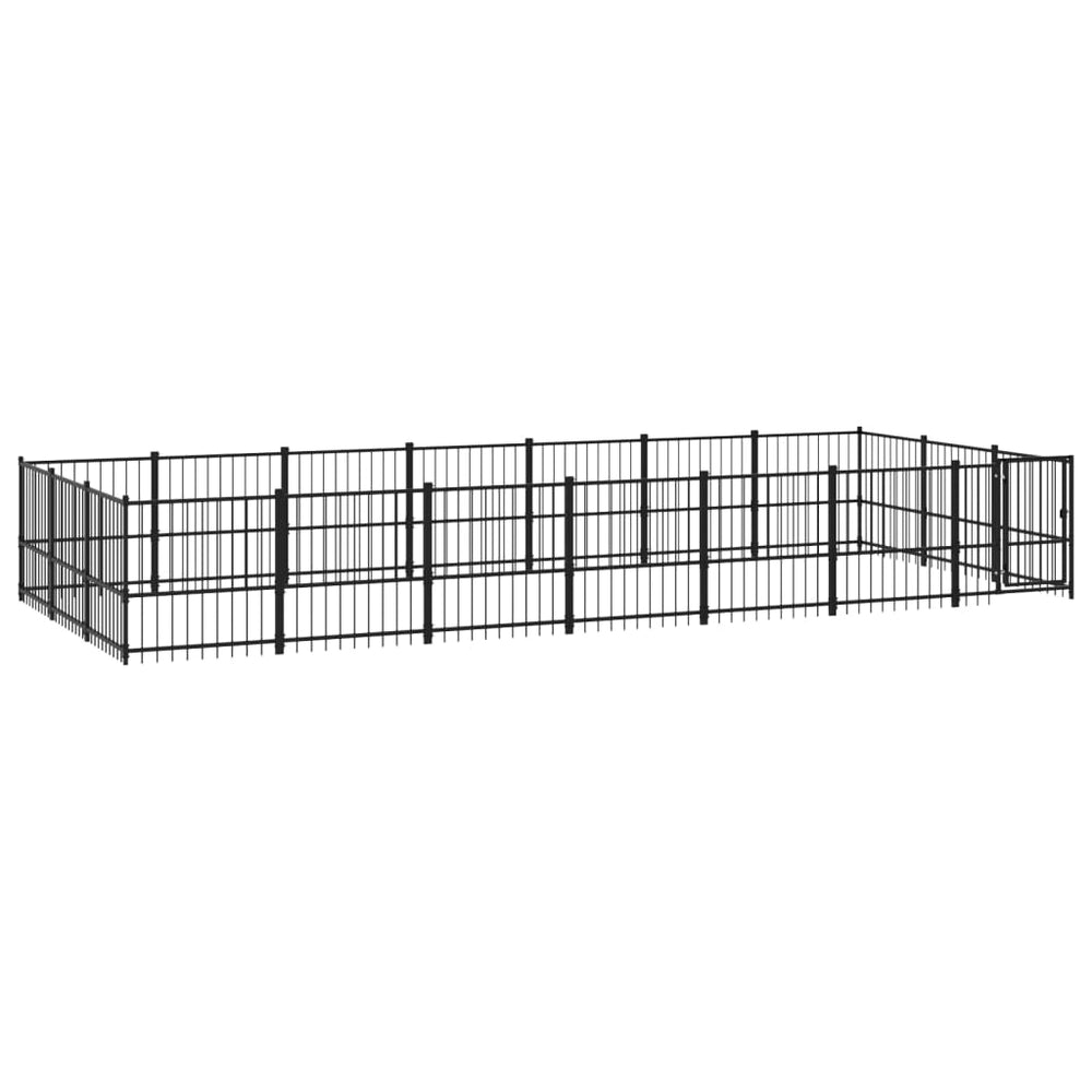 vidaXL Outdoor Dog Kennel Steel 19.76 m²