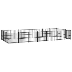 vidaXL Outdoor Dog Kennel Steel 19.76 m²