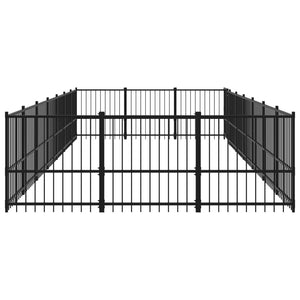 vidaXL Outdoor Dog Kennel Steel 19.76 m²
