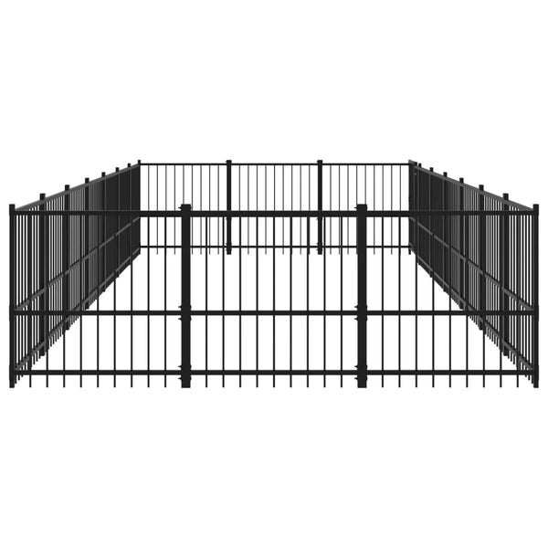 vidaXL Outdoor Dog Kennel Steel 19.76 m²